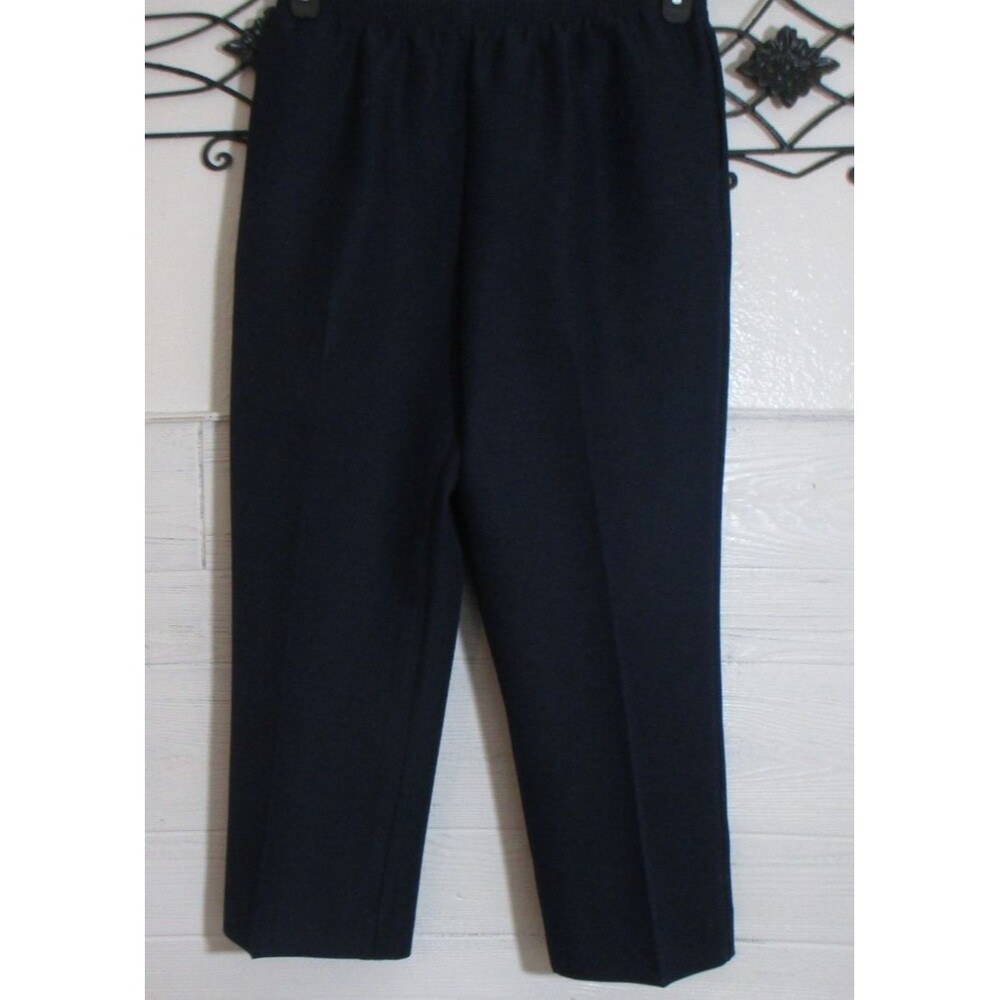 Alfred Dunner Women's Pants Size 12P Navy Blue Elastic Waist